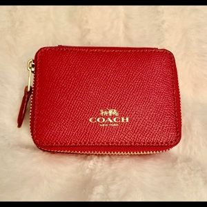 Authentic Coach Triple Pill Box in Red.  New